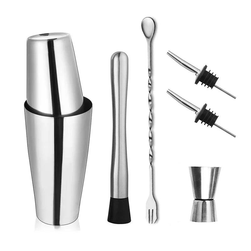 Stainless steel shaker set with 1/3/6/9/11 pieces Boston shaker, bar utensils