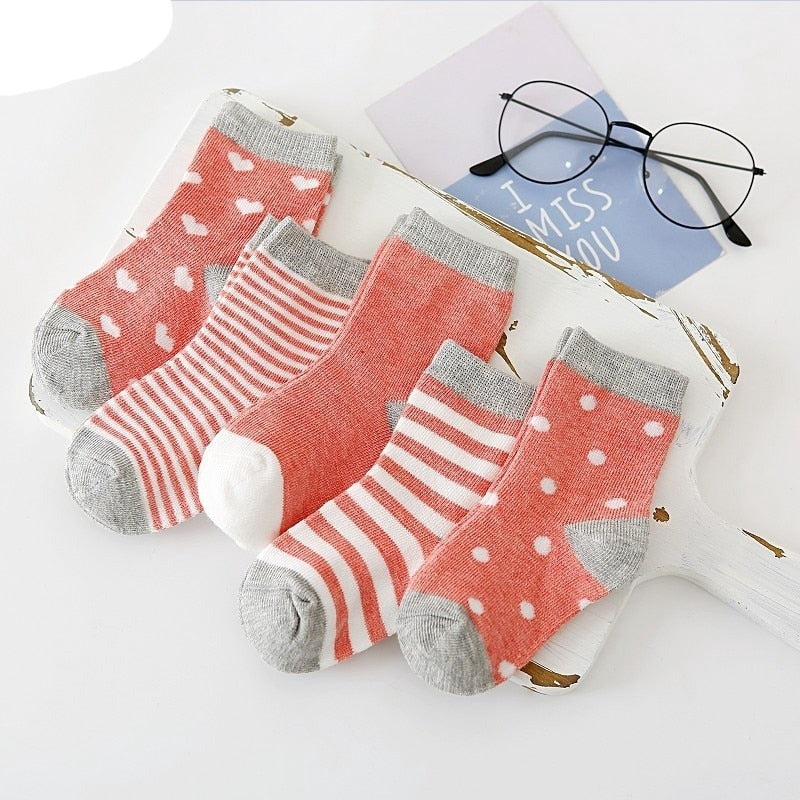 5Pairs Baby Socks Newborn Baby Boy Socks 0-1-3-7Y Kids - enoughdream.com