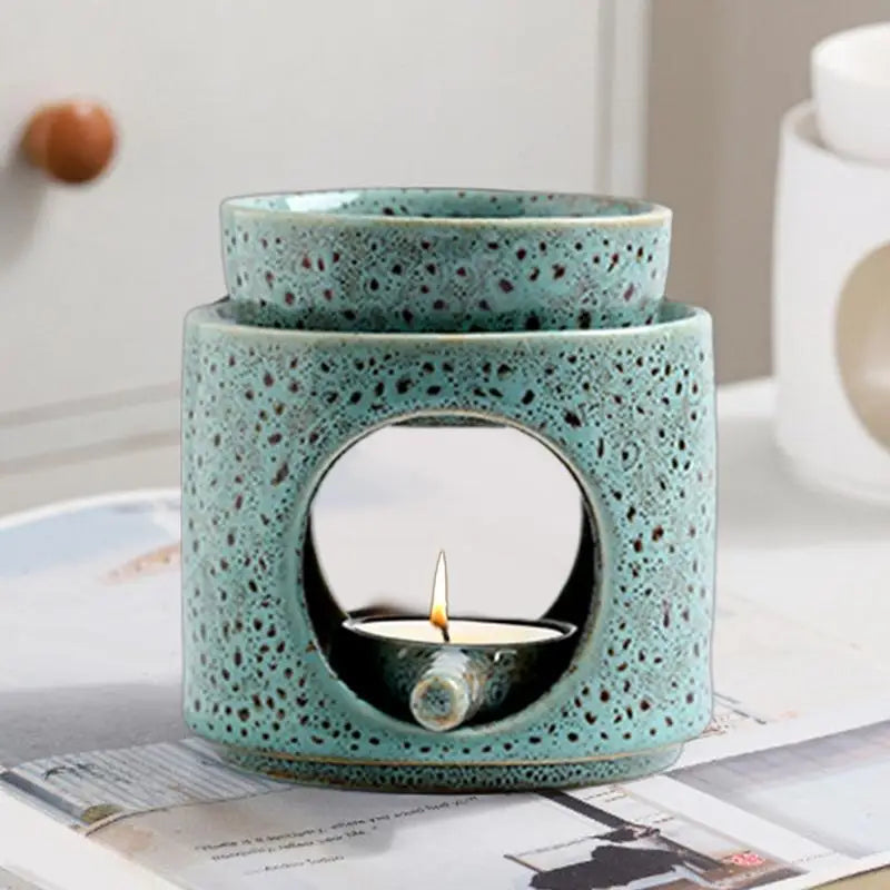 Ceramic Aroma Burner Essential Oil Lamp Hollowing Candle  Decoration