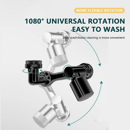 Black Universal 1080° Rotation Faucet Extender Plastic Dual Mode - enoughdream.com