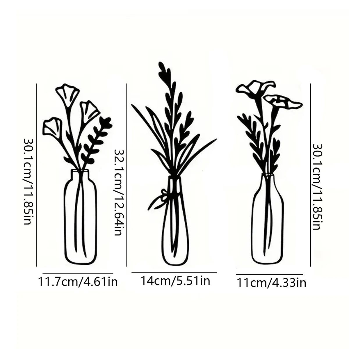 Flowers in a Vase Metal Wall Decor Home