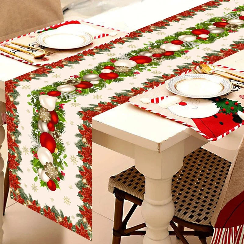 Christmas Table Runner Merry -  Christmas Decoration For Home Xmas Table Decor
