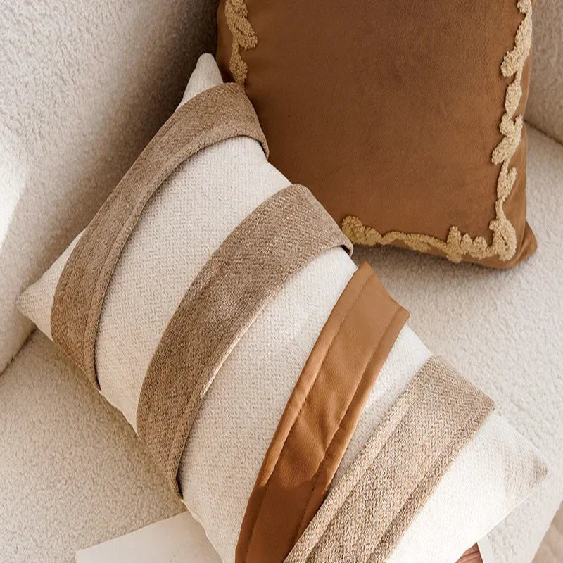 Lightweight luxury decorative cushion cover with French print at the waist