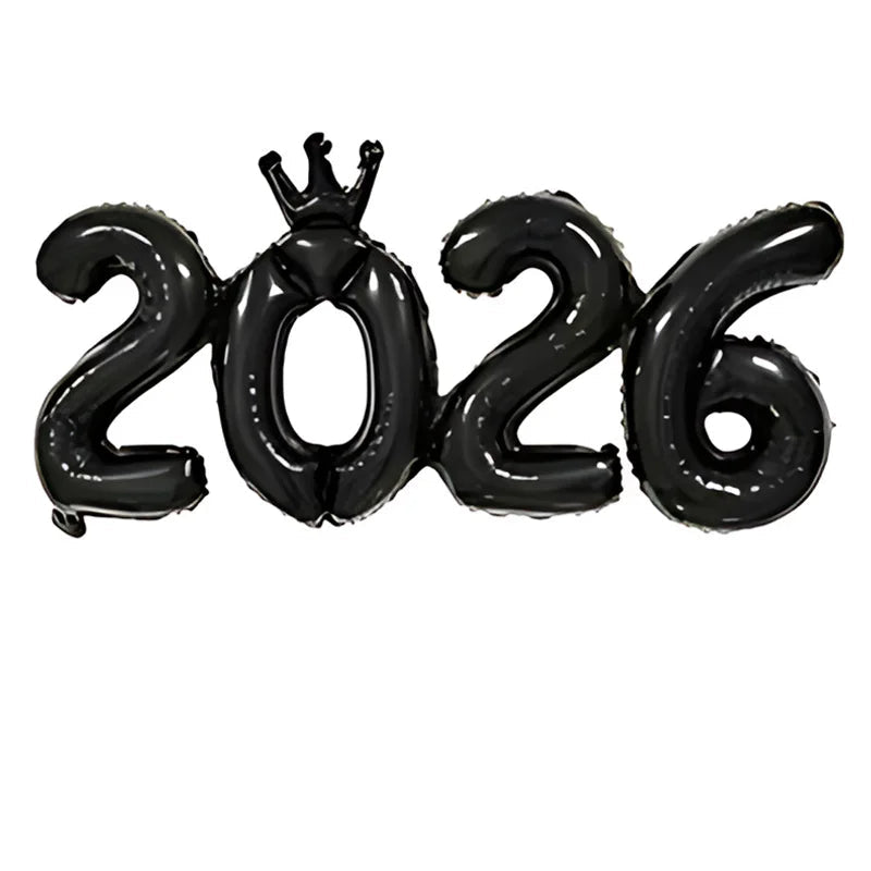 2026 Gold Crown Foil Number Balloons for 2026 -  New Year Christmas Eve Festival Party