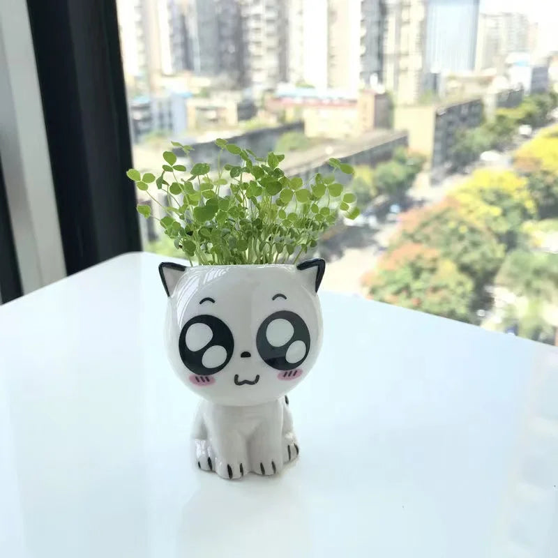 Ceramic Flowerpot Mini Cat Cartoon