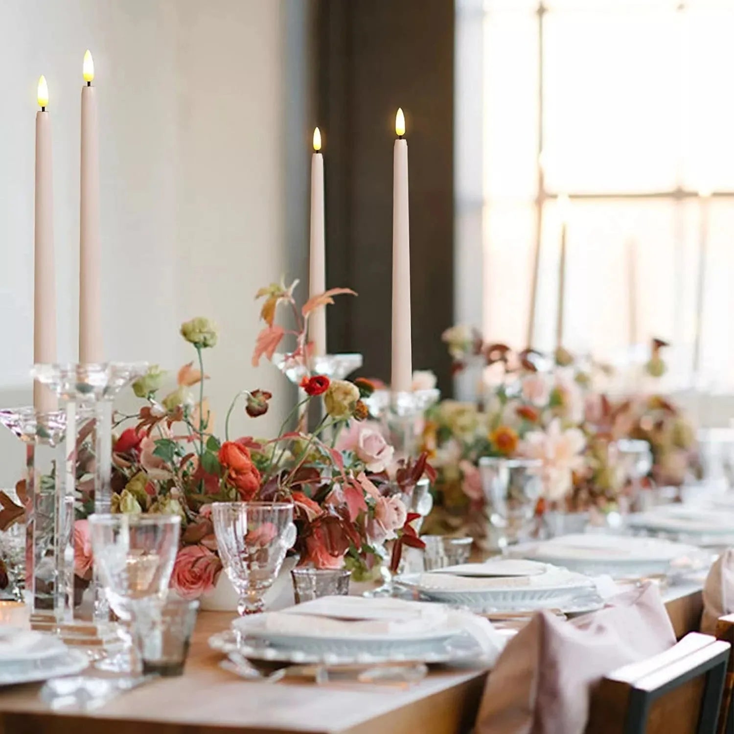 LED Flameless Taper Candles with 10-Key Remote 11" Battery Decor