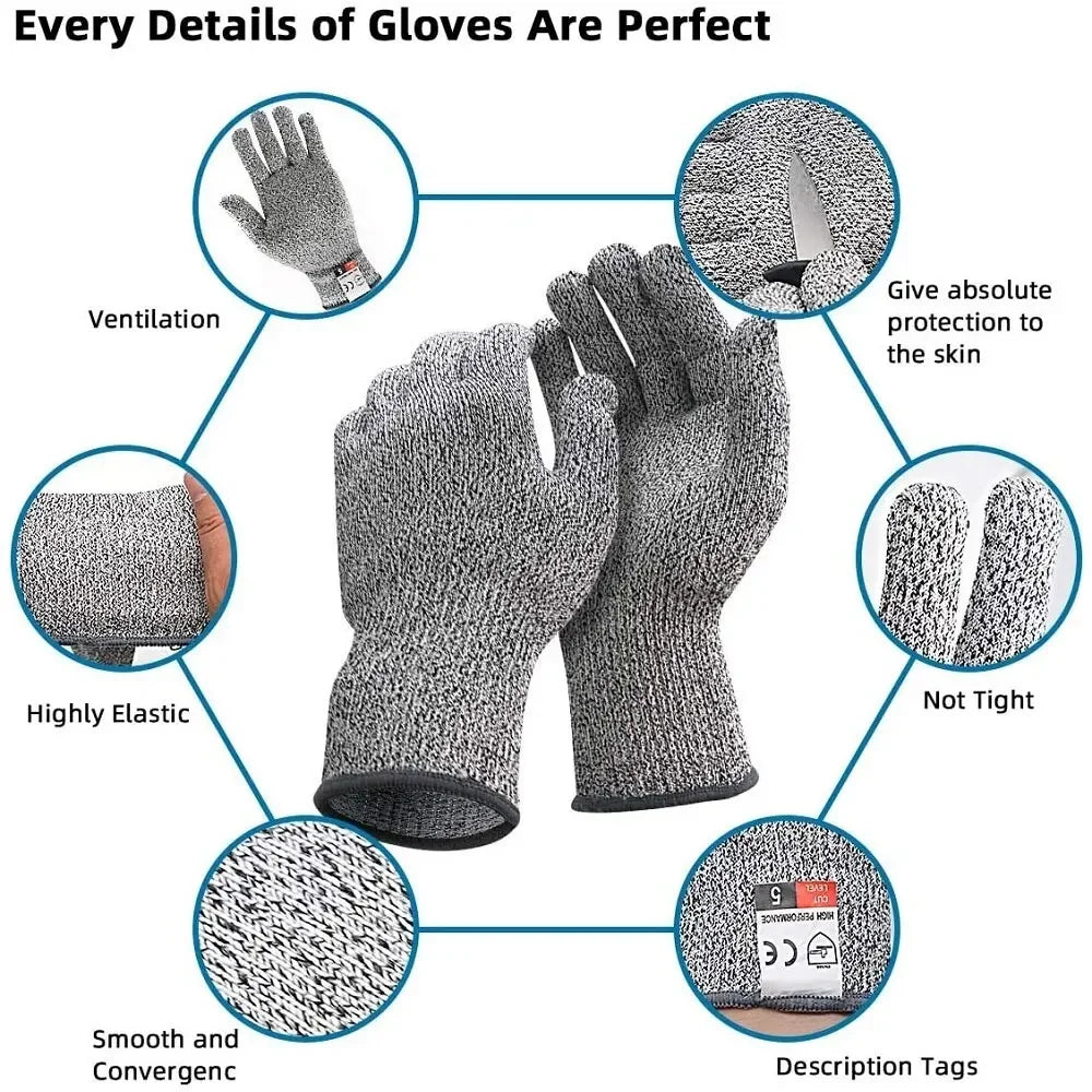 HPPE Protective Gloves for Glass Cutting, Scratch Resistance & Safety