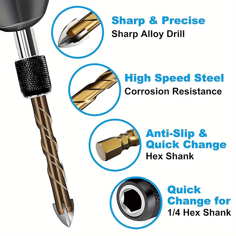 Drill Bits for Porcelain Ceramic Tile Concrete Glass Drilling Tools