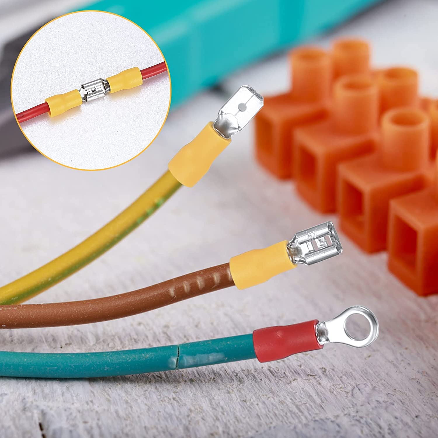 Insulated Cable Connector Electrical Wire Crimp Spade Butt Ring - enoughdream.com