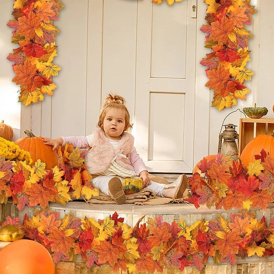 Artificial Plant Smaple Leaf Vine Flower Halloween Christmas