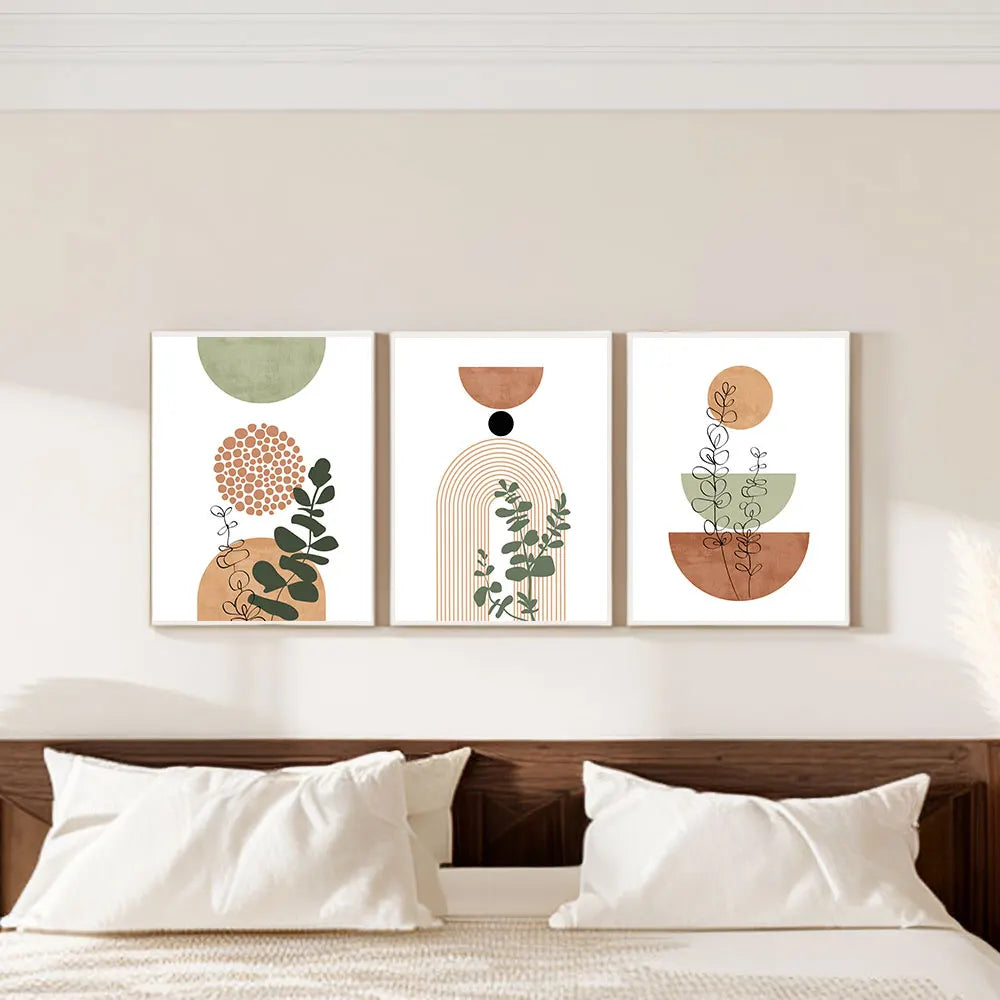 Modern Boho Abstract Shape Plant Poster Print  Decor Picture