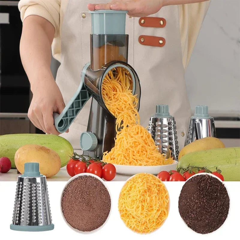 Manual 3-in-1 Rotary Kitchen Slicer Grater Nut Grinder