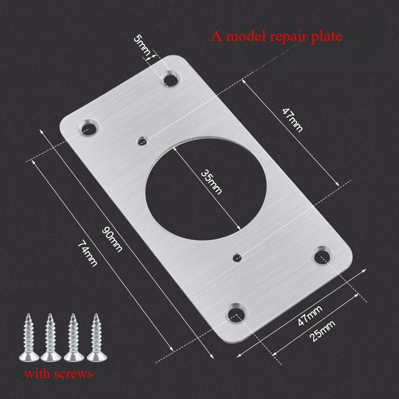 Cabinet Hinge Repair Plate Kit with Screw Furniture Drawer Tools