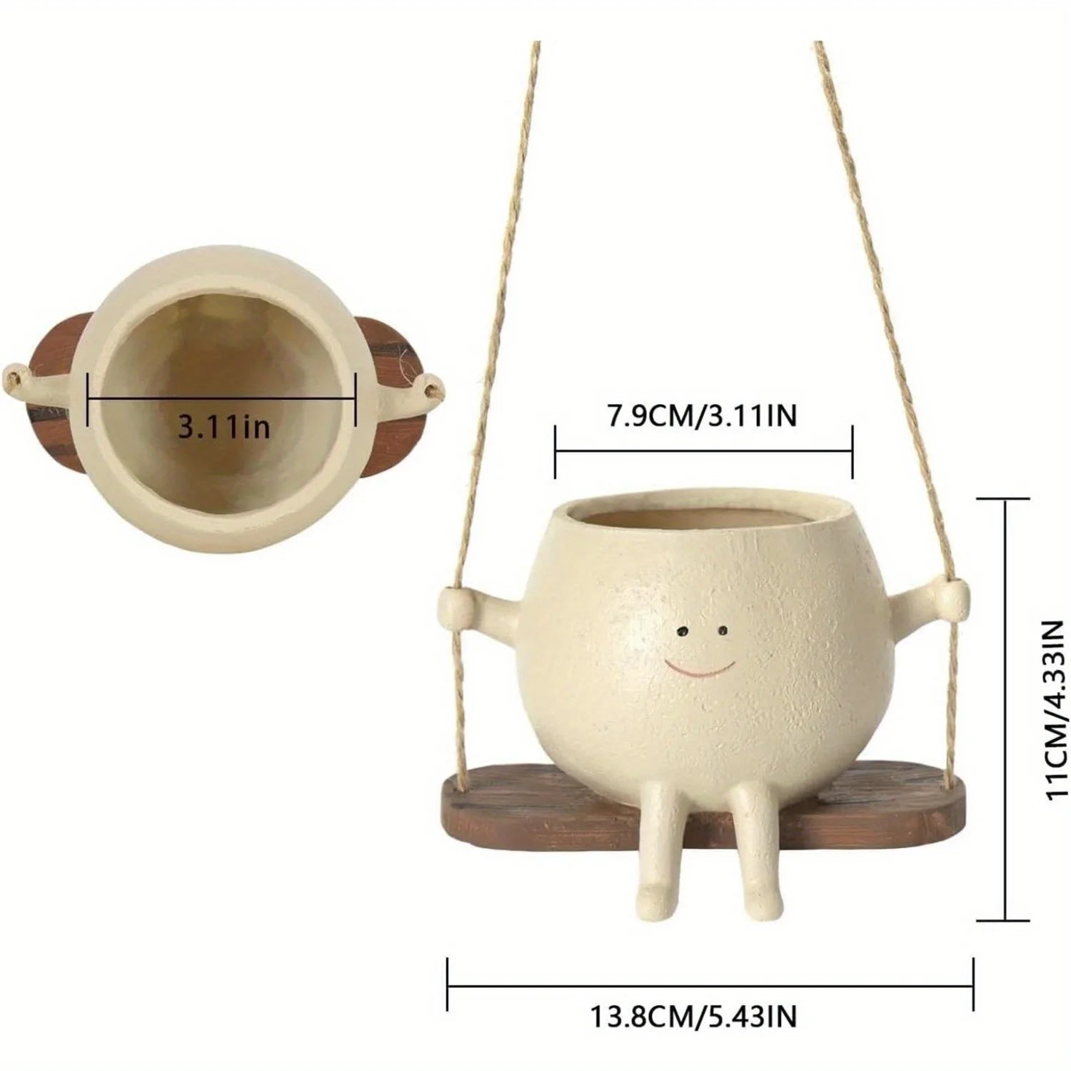 Face Design With Swing Base Outdoor Garden Indoor Home Decor