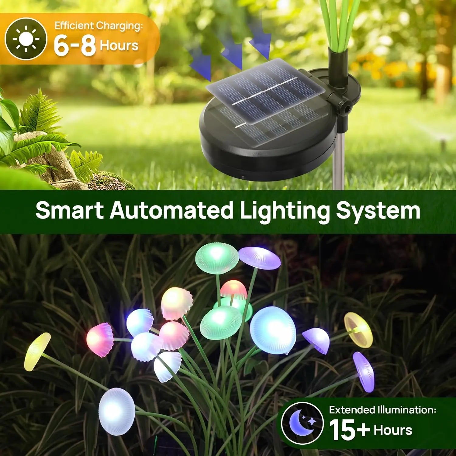 Solar Garden Lights Dual Mode LED  for Garden Ambiance
