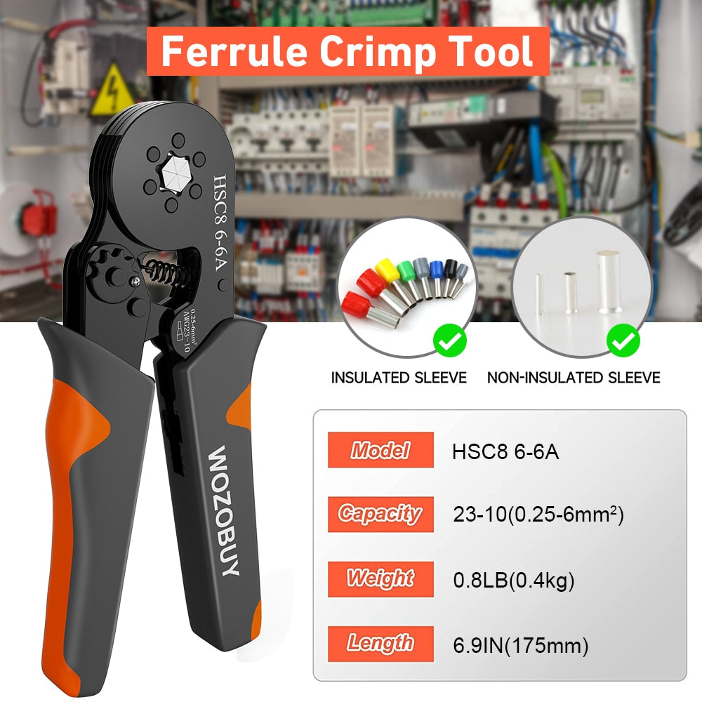 Ferrule Crimper Tool,Ratchet Crimping Tool Kit-Wire Stripper & Crimper Plier - enoughdream.com