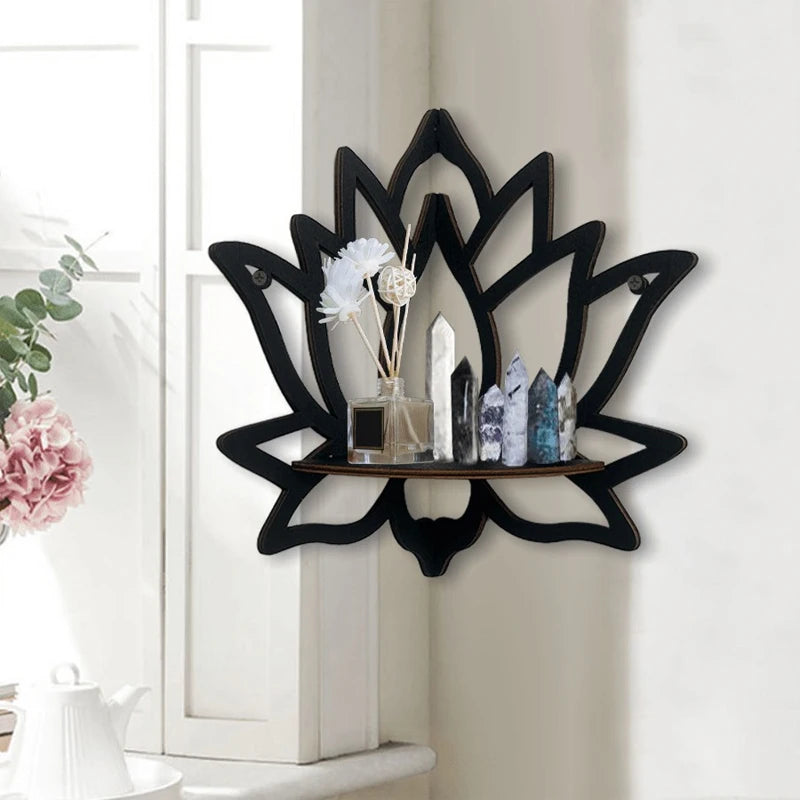 Wooden Lotus Hollow Decorative -  Rack Aromatherapy Organiser Essential