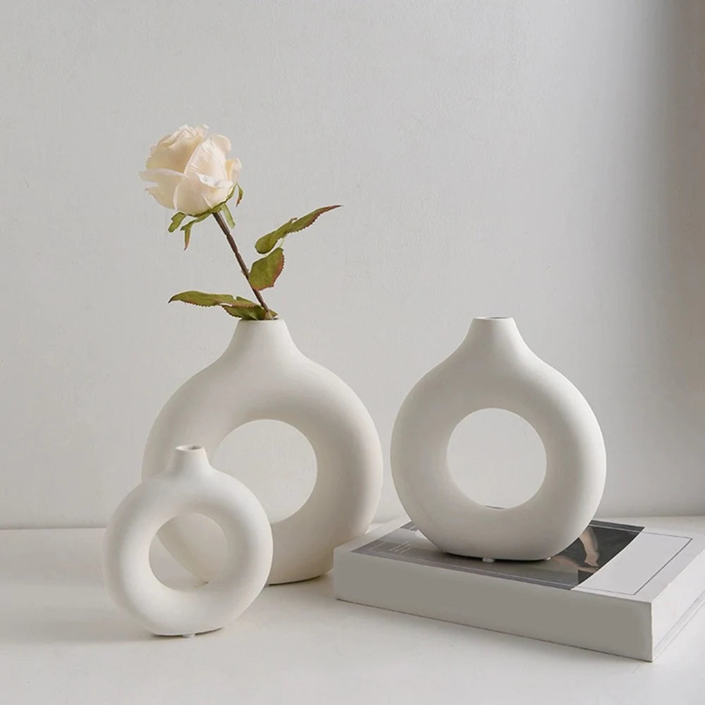 Nordic Vase Circular -  Vase For Home Living Room Decoration