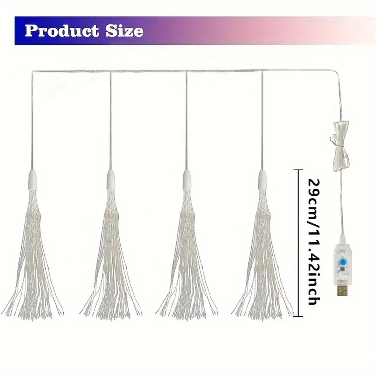 LED fireworks light string USB hanging fairy light 360LED 8-mode decoration