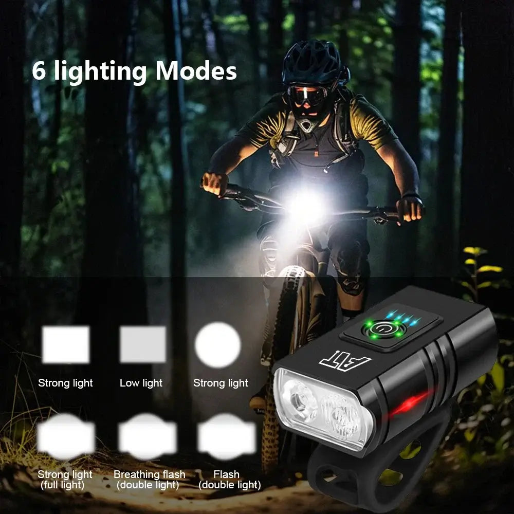 LED Bicycle Front Light Type-c - Rechargeable Bicycle Headlight MTB Road Bike