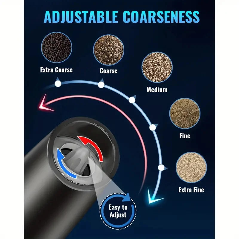 Gravity Electric Salt And Pepper Mill - Tilt To Grind Automatically Battery Powered