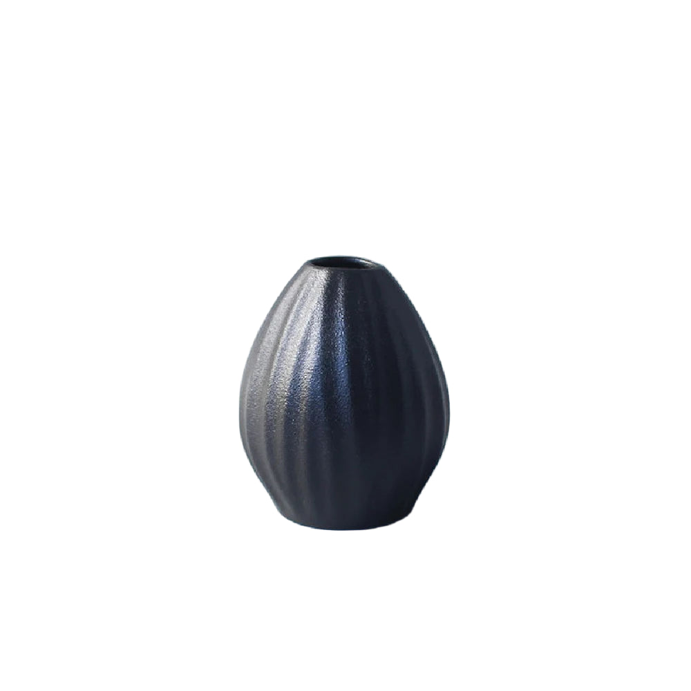 Ceramic small vase black small -  vase simple Japanese decoration