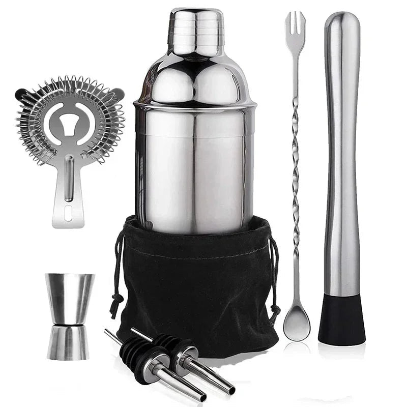Stainless steel shaker set with 1/3/6/9/11 pieces Boston shaker, bar utensils