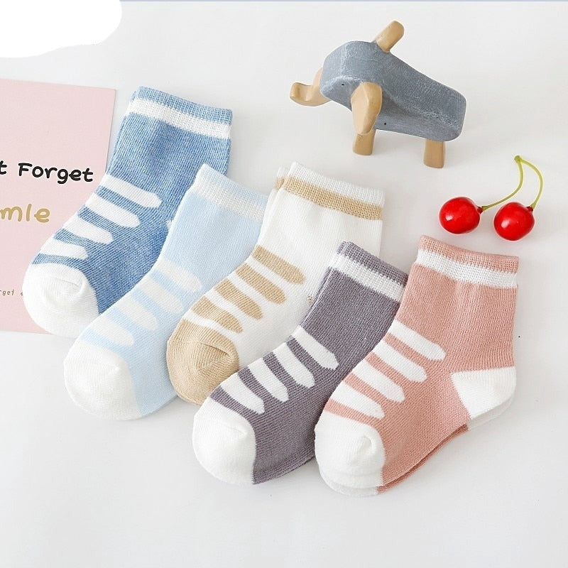 5Pairs Baby Socks Newborn Baby Boy Socks 0-1-3-7Y Kids - enoughdream.com