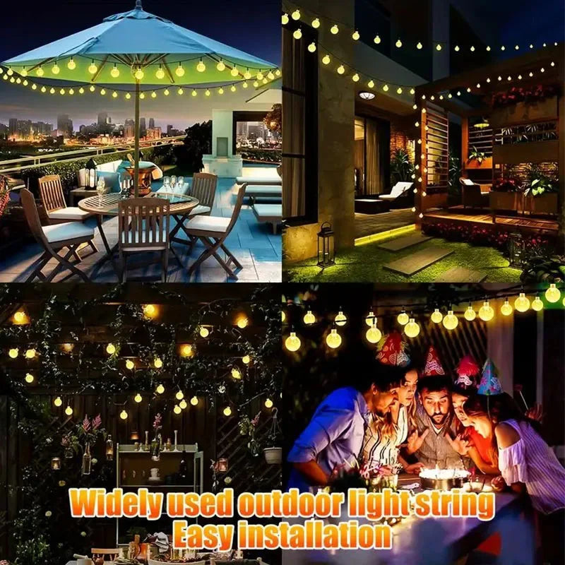 Solar String Lights 100 LED Crystal Globe  IP65 Waterproof with  for Garden