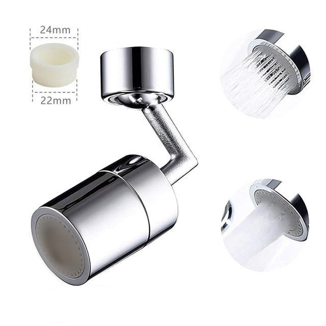 Black Universal 1080° Rotation Faucet Extender Plastic Dual Mode - enoughdream.com