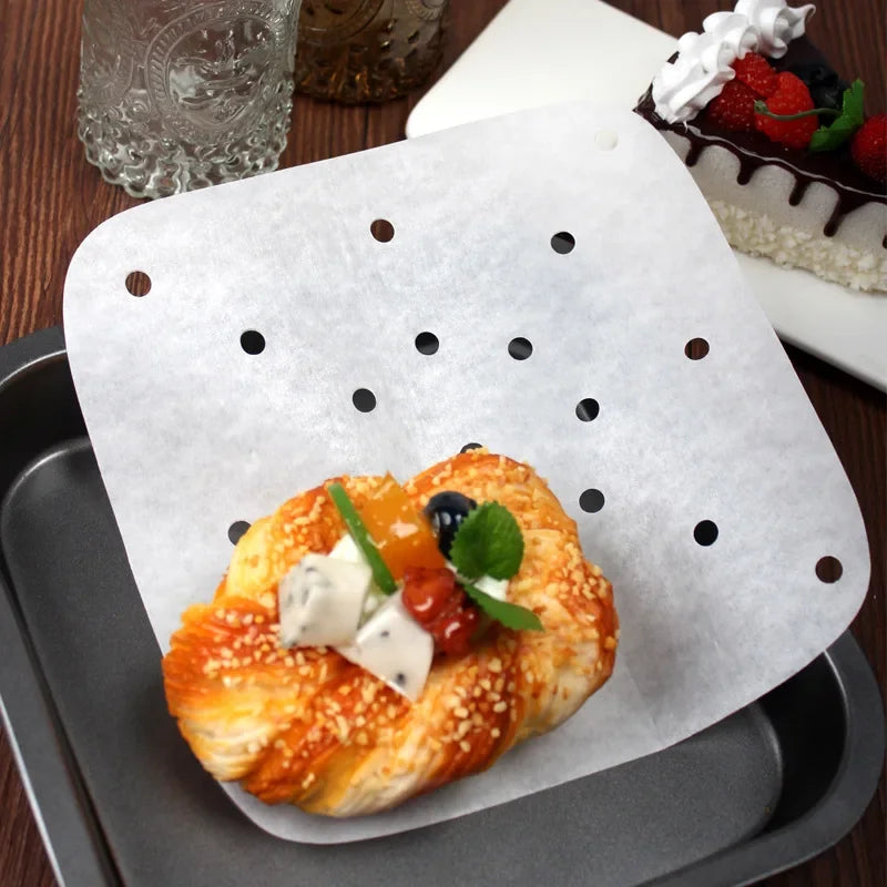 Air Fryer Paper Disposable - Liners for Oven Microwave Steaming Basket
