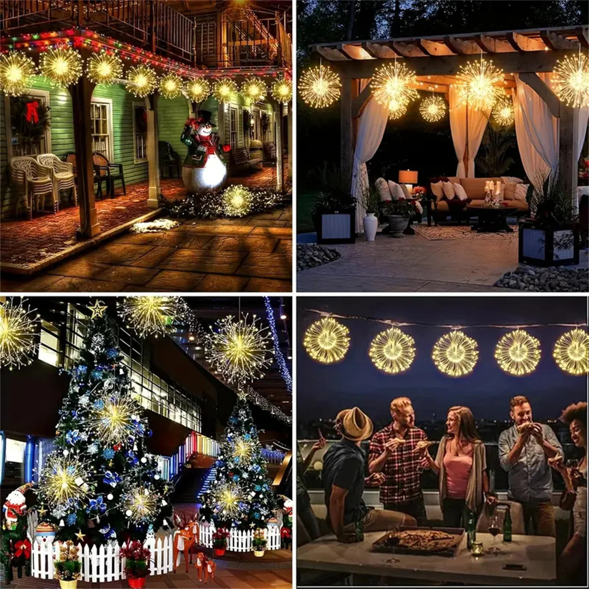 LED fireworks light string USB hanging fairy light 360LED 8-mode decoration