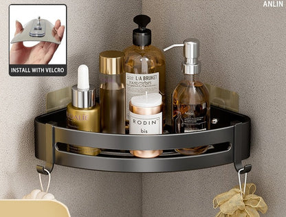 Shelf No Drilling Aluminum Above The Toilet Wall Mounted Bathroom Organizer - enoughdream.com