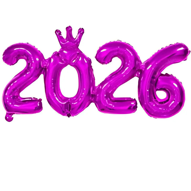 2026 Gold Crown Foil Number Balloons for 2026 -  New Year Christmas Eve Festival Party
