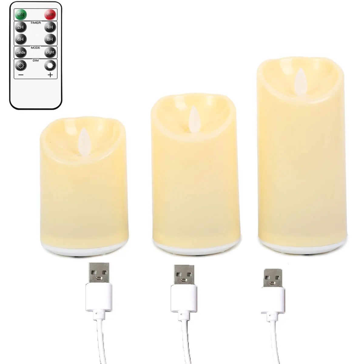 Pieces USB Charge Remote Control LED Decorative  Candles