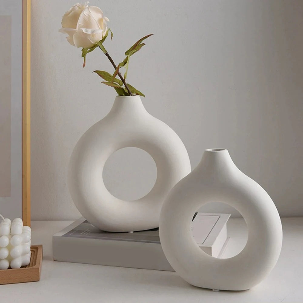 Nordic Vase Circular -  Vase For Home Living Room Decoration