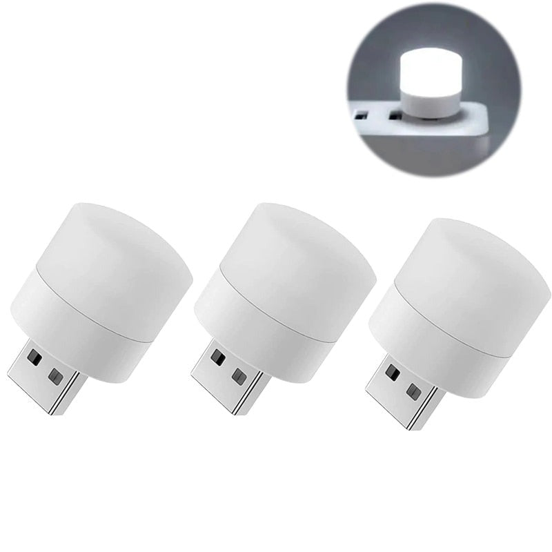 1-10Pcs Mini USB Night Light Warm White Eye Protection Book Reading Light USB Plug - enoughdream.com