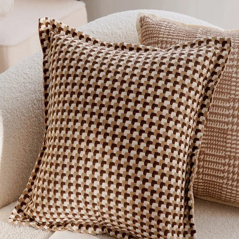 Lightweight luxury decorative cushion cover with French print at the waist