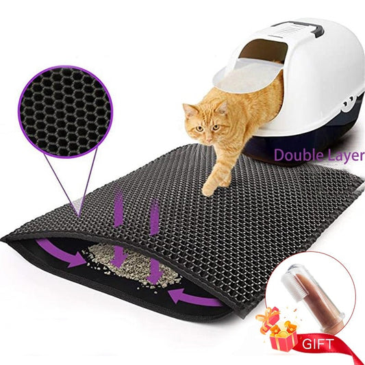 Cat Litter Mat With Gift Double Layer Waterproof Pet Litter Box - enoughdream.com