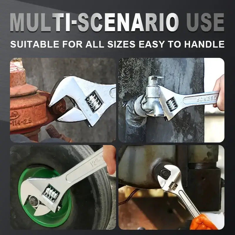 Large adjustable open-in universal wrench