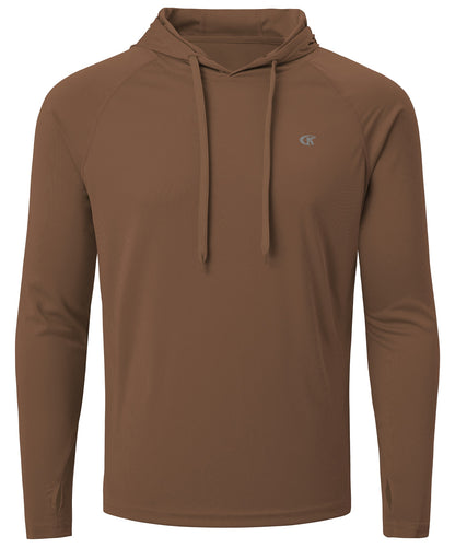 Men's Long Sleeve UPF 50+ Rash Guard Hoodie Fitness - enoughdream.com