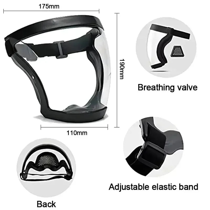 Face Shield Mask Transparent Head Eye Safety Protective  Tools