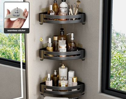 Shelf No Drilling Aluminum Above The Toilet Wall Mounted Bathroom Organizer - enoughdream.com