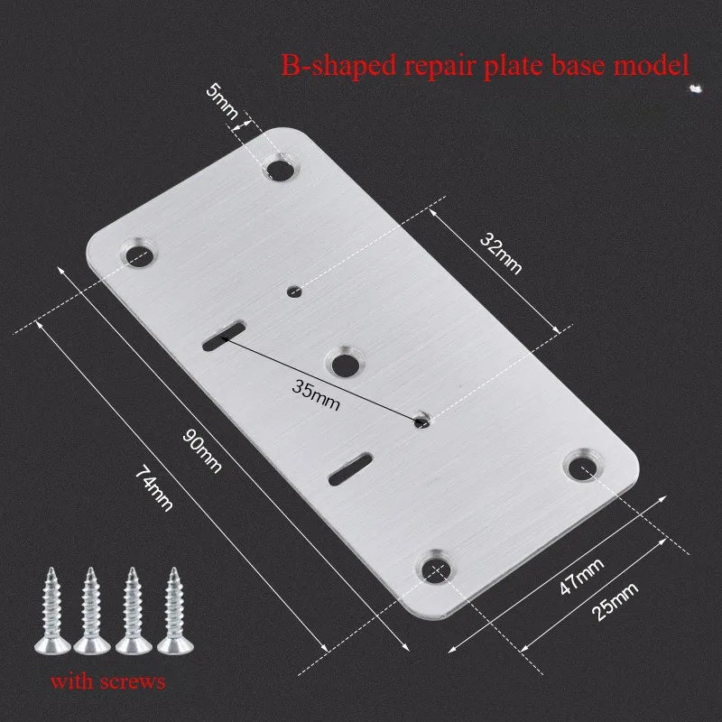 Cabinet Hinge Repair Plate Kit with Screw Furniture Drawer Tools