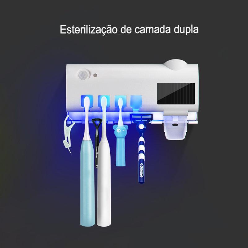 Energia Solar UV Suporte Escova de Dentes Esterilizador Dispensador de Creme Dental - A.S Foco