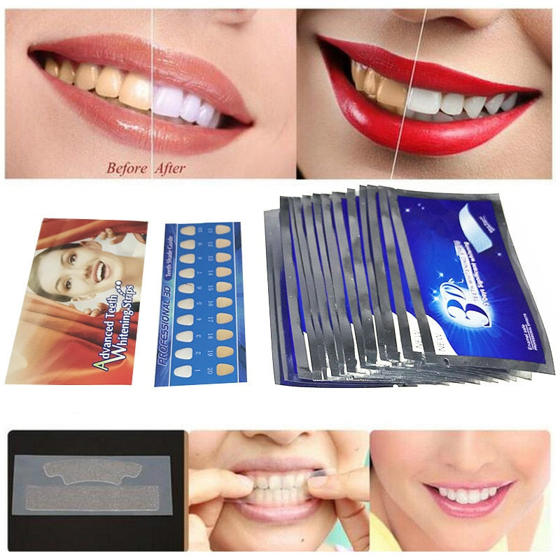 Tiras de Gel para Clareamento Dental Heonyirry - 14 pares - A.S Foco