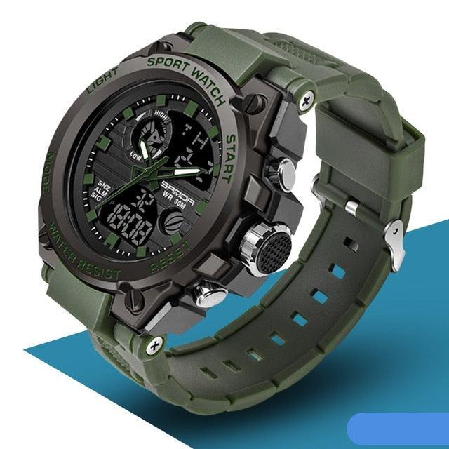 Relógios Masculinos 5ATM à prova d'água esporte militar relógio de quartzo- SANDA 2023 - A.S Foco