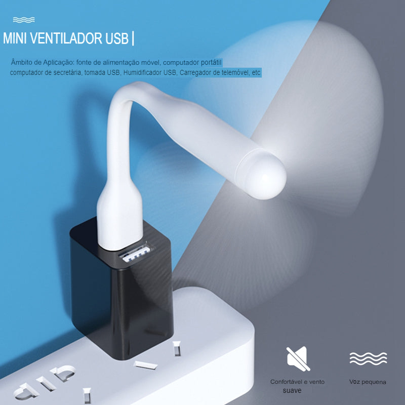 Mini ventilador usb flexível dobrável de refrigeração e usb conduziu a luz para notebook & computado - A.S Foco