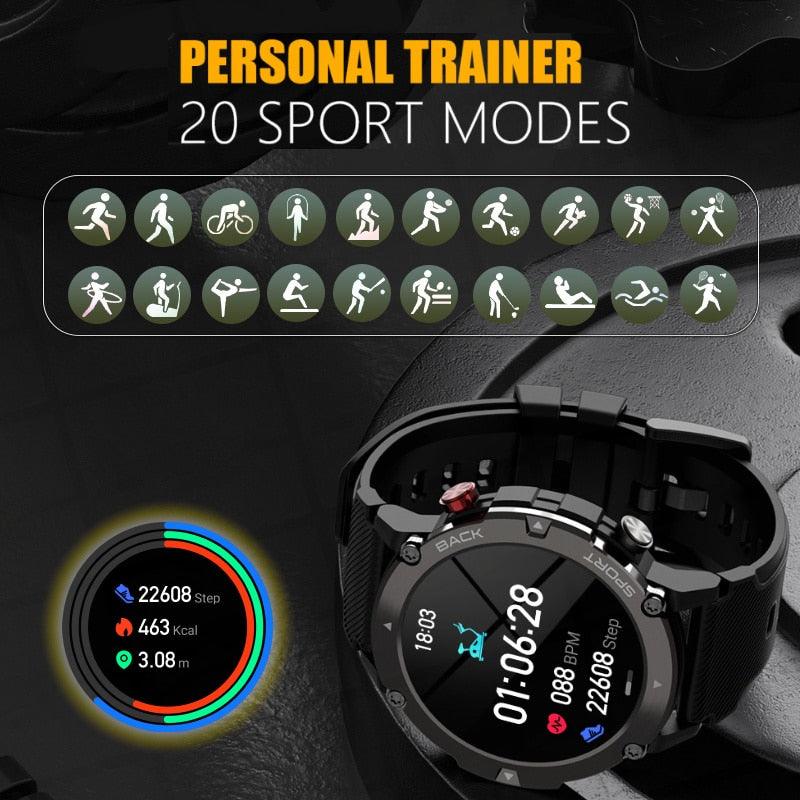 Relógio inteligente masculino bluetooth chamada relógios à prova d' água pressão arterial esporte ao ar livre smartwatch para android xiaomi huawei ios - A.S Foco