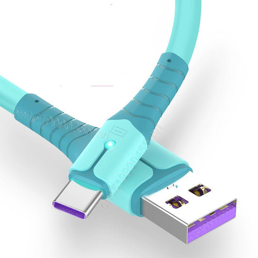 Cabo USB tipo C 5A Carregamento rápido Cabo USB C Cabo USB tipo C Xiaomi POCO X3 M3 1/2M - A.S Foco